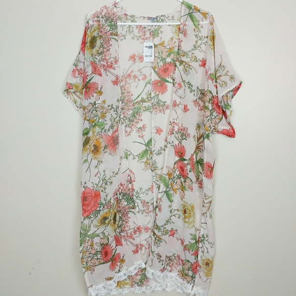 Charlotte Russe Other - Kimono Bohemian Sheer Wrap Drape Cover Up J124S4